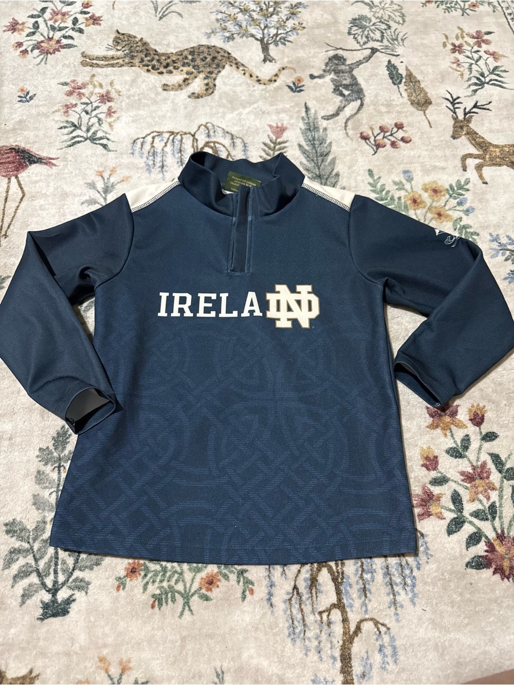 Notre Dame/Ireland Celtic Knot Performance 1/4 Zip 5-6 years